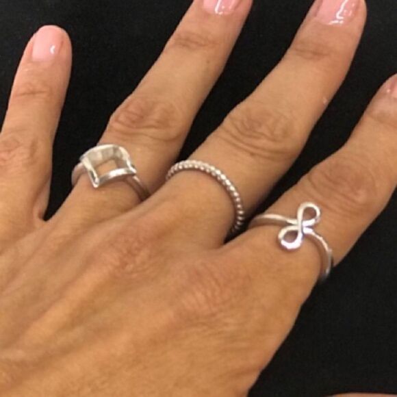 925 Sterling Silver Thin Twisted Stackable Ring Simple Silver Band Ring - Picture 6 of 10